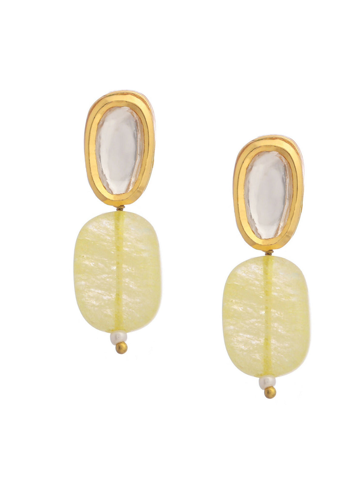 Ruby Raang Yellow Kundan Studs | Grocsy