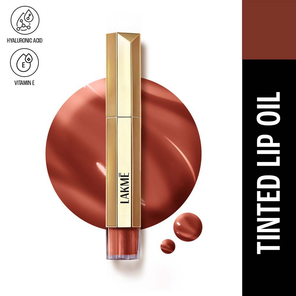 Lakme 9to5 Overtime Shine Tinted Lip Oil - Cocoa Truffle | Grocsy