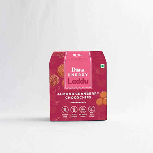 Dibha Almond Cranberry Choco Chips Laddu (Gluten-Free, Vegan, No Added Sugar) | Grocsy