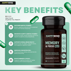 HappyMind Botanicals Memory & Focus Max Veg Tablets
