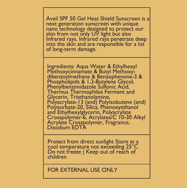 Aveil Heat Shield Gel Sunscreen SPF 50 With PA+++ | Grocsy