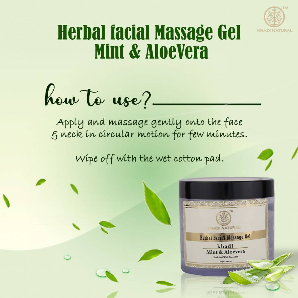 Khadi Natural Mint & Aloe Vera Herbal Facial Massage Gel | Grocsy