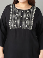 Sztori Floral Embroidered Yoke Design Sequined Straight Kurta | Grocsy