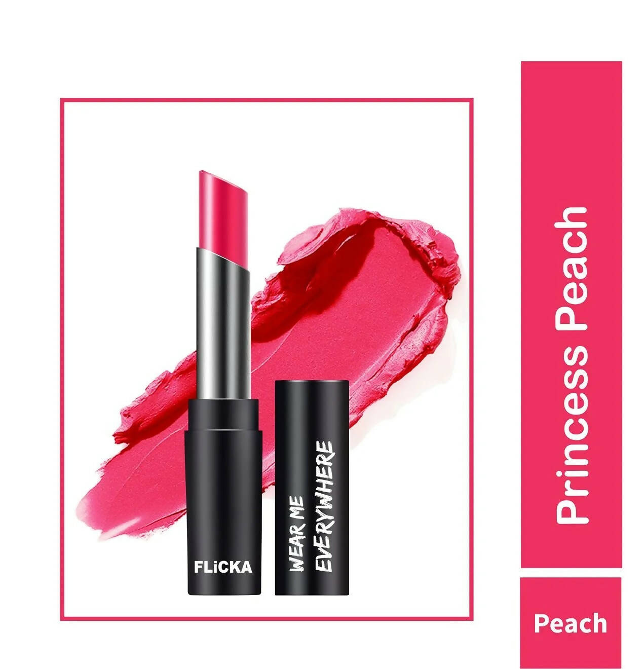 FLiCKA Wear Me Everywhere Creamy Matte Lipstick Princess Peach | Grocsy