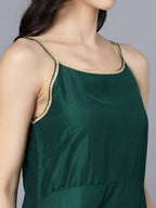 Myshka Women's Green Solid Party Kurta Sets | Grocsy