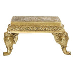 Puja N Pujari Elephant Design Brass Pooja Chowki | Grocsy