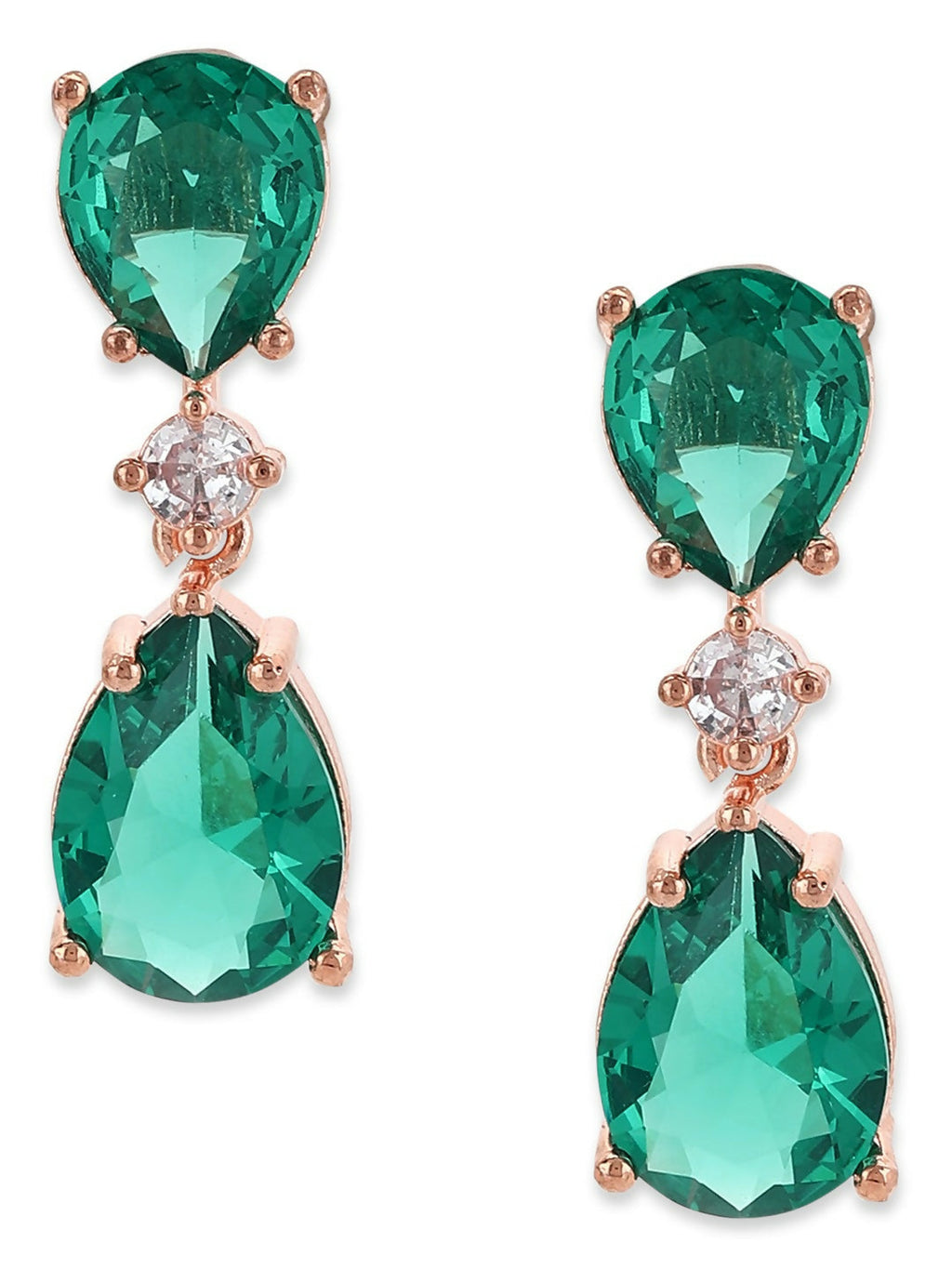 Green Stone Earrings- Ruby Raang | Grocsy