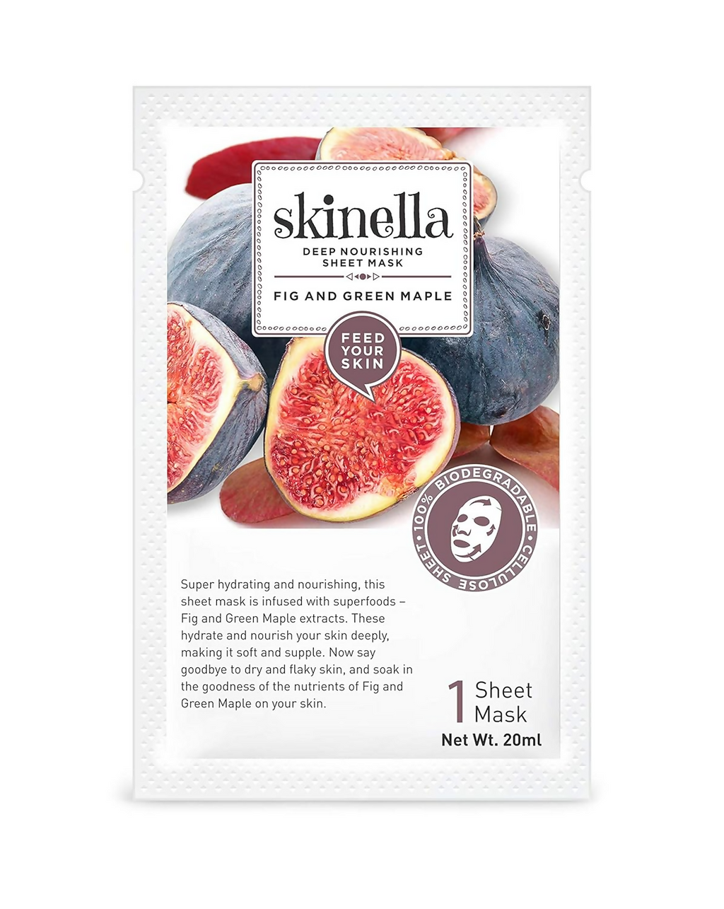 Skinella Deep Nourishing Sheet Mask - Fig & Green Maple | Grocsy