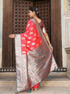 Shree Shyam Fashion Red Silk Saree | Grocsy