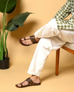 Stepsoft Men'S Brown Kolhapuri Chappal | Handcrafted Leather Slip-On Ethnic Footwear | Grocsy