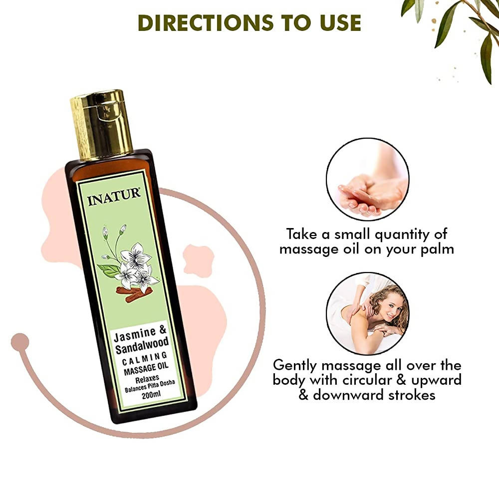 Inatur Jasmine & Sandalwood Calming Massage Oil | Grocsy