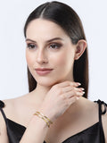 NVR Women Gold-Polished Western Cuff Bracelet | Grocsy