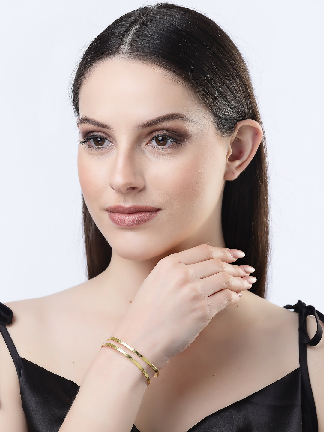 NVR Women Gold-Polished Western Cuff Bracelet | Grocsy