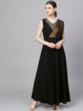 Ahalyaa Black Crepe Dress | Grocsy