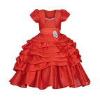 Asmaani Baby Girl's Red Colour Satin A-Line Maxi Full Length Dress (AS-DRESS-22117) | Grocsy