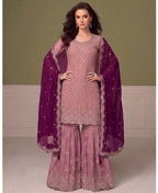 KC Heavy Chinon Peach Salwar Suit For Women Ethnic Wear | Grocsy