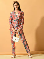 Myshka Women's Multi Printed Coat With Trousers | Grocsy