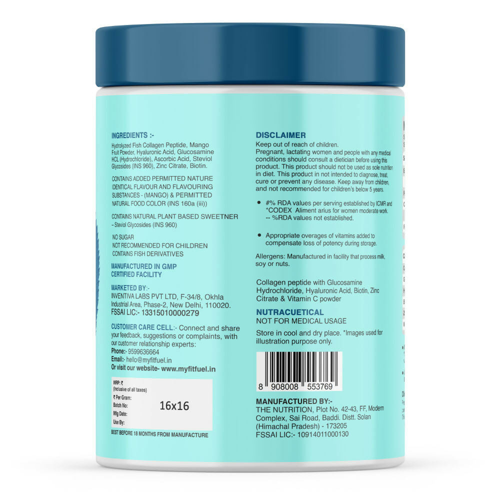 MyFitFuel Hydrolyzed Marine Collagen - Mango | Grocsy