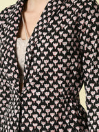 Myshka Women's Black Cotton Printed jacket | Grocsy