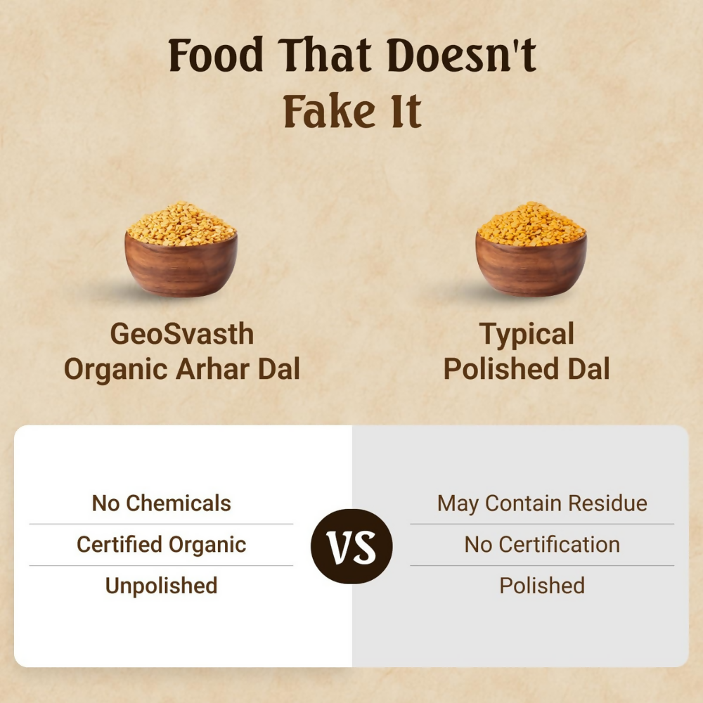 Geosvasth Organic Arhar Dal | Grocsy