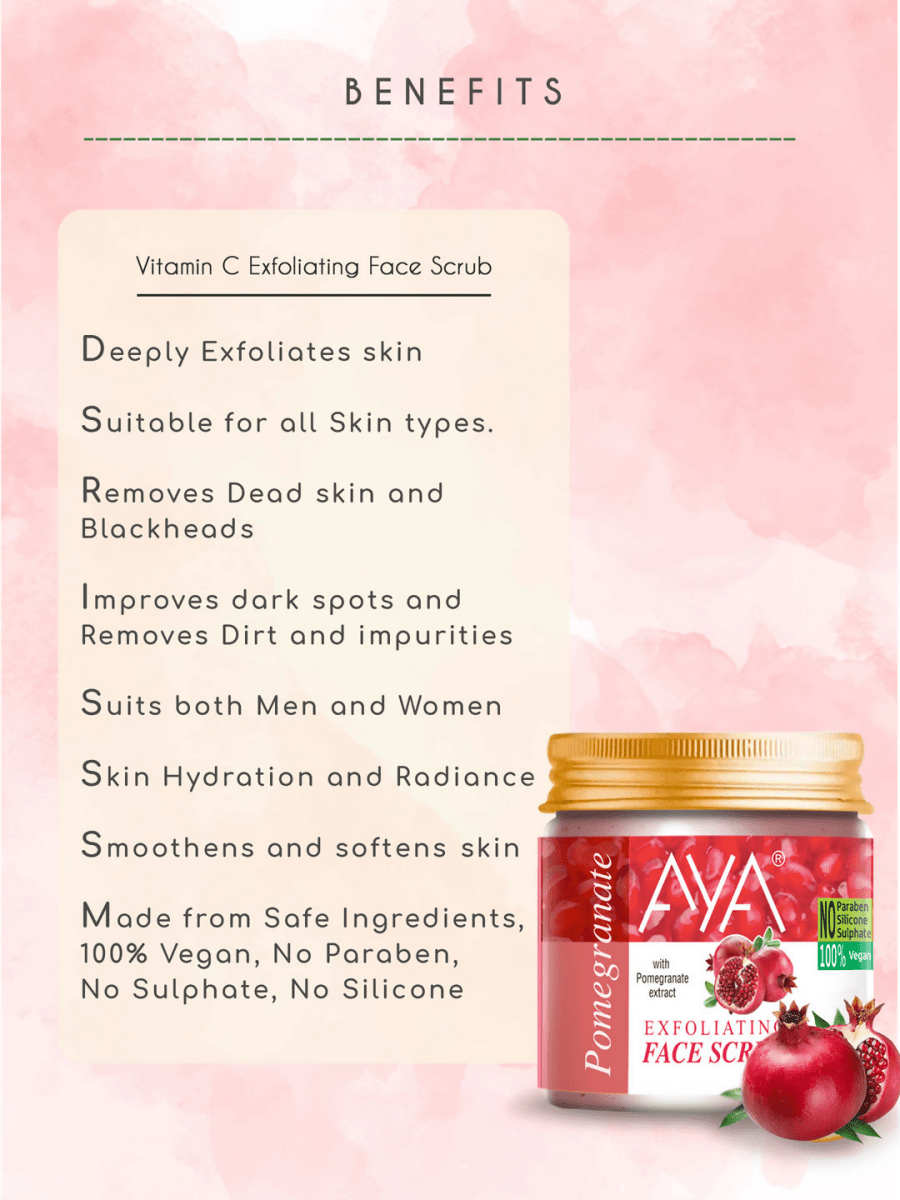 AYA Pomegranate Exfoliating Face Scrub | Grocsy