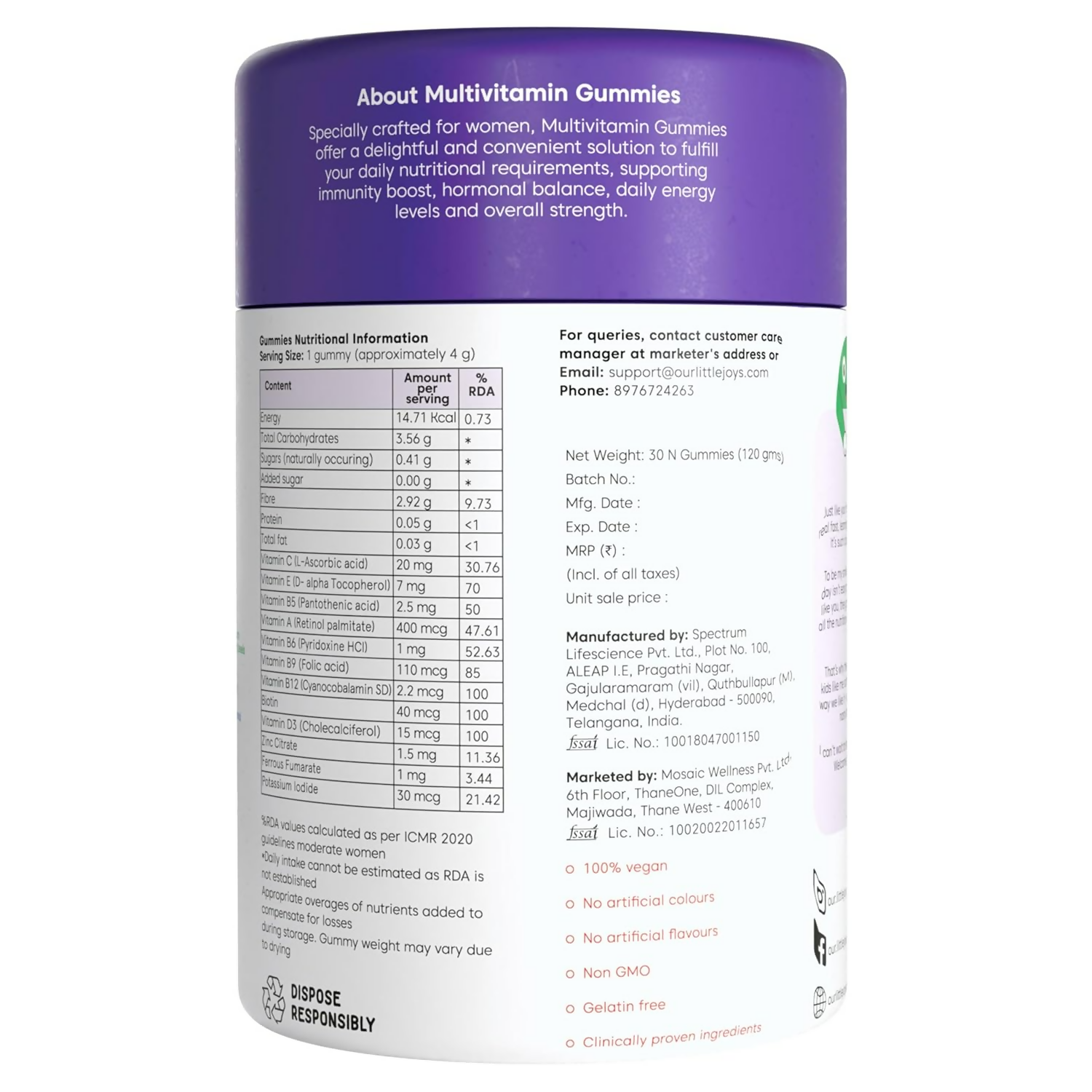 Little Joys Multivitamin Gummies For Mothers - Strawberry Flavor | Grocsy