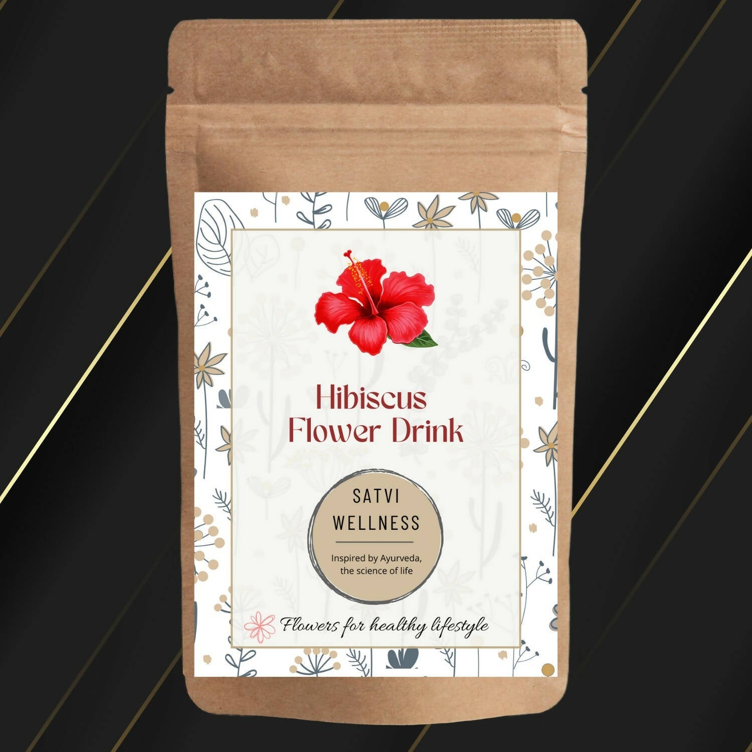 Satvi Wellness Hibiscus Flower Drink | Hibiscus Flower Tea | Hibiscus Tea | Herbal Tea | Grocsy