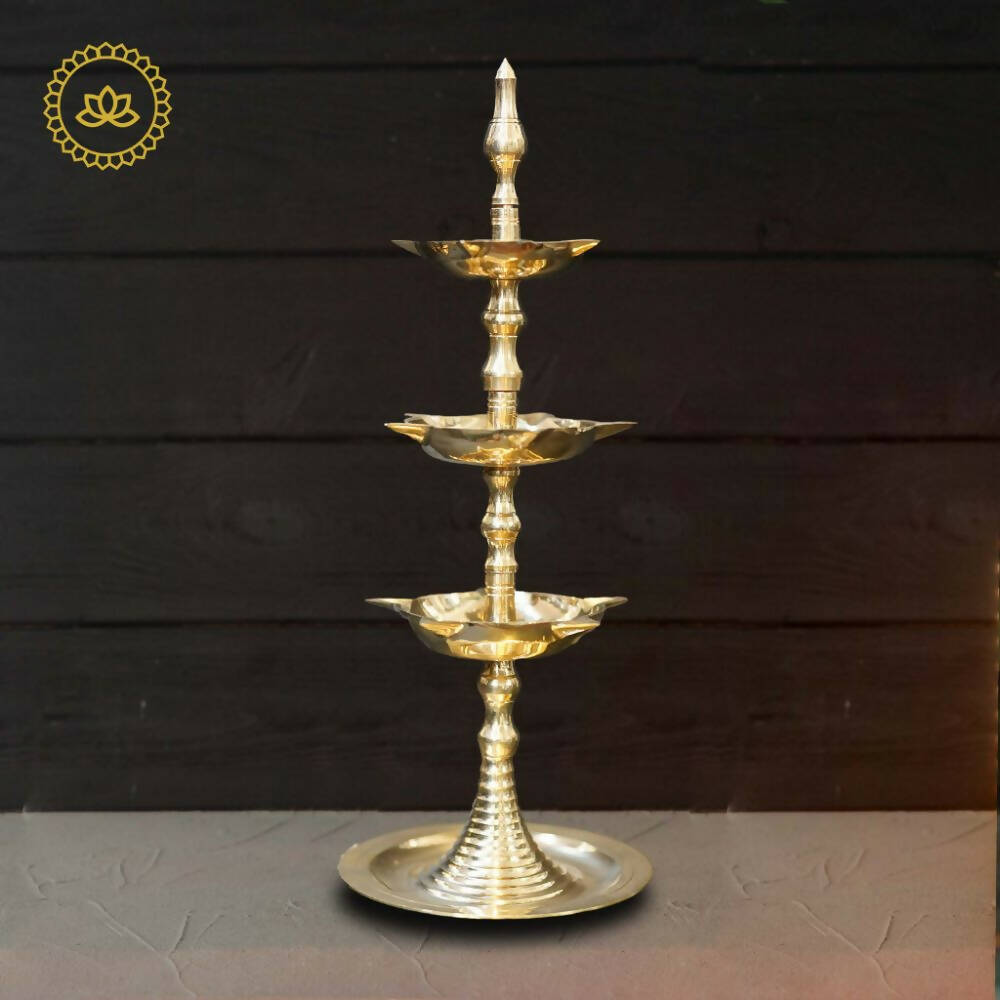 Brass Three-Step Diya | Grocsy