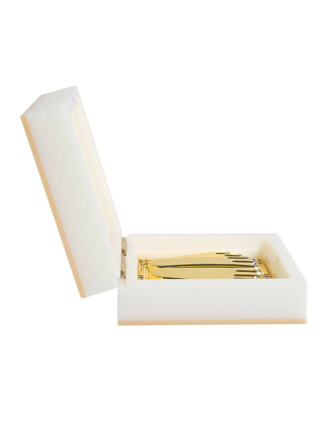 Golden Peacock White 24 Ct Gold Polished White SaiBaba Wood Prayer Box | Grocsy