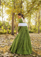 Green Pure Maslin Bandhej Print Work Stitched Suit With Dupatta - Anbazaar | Grocsy