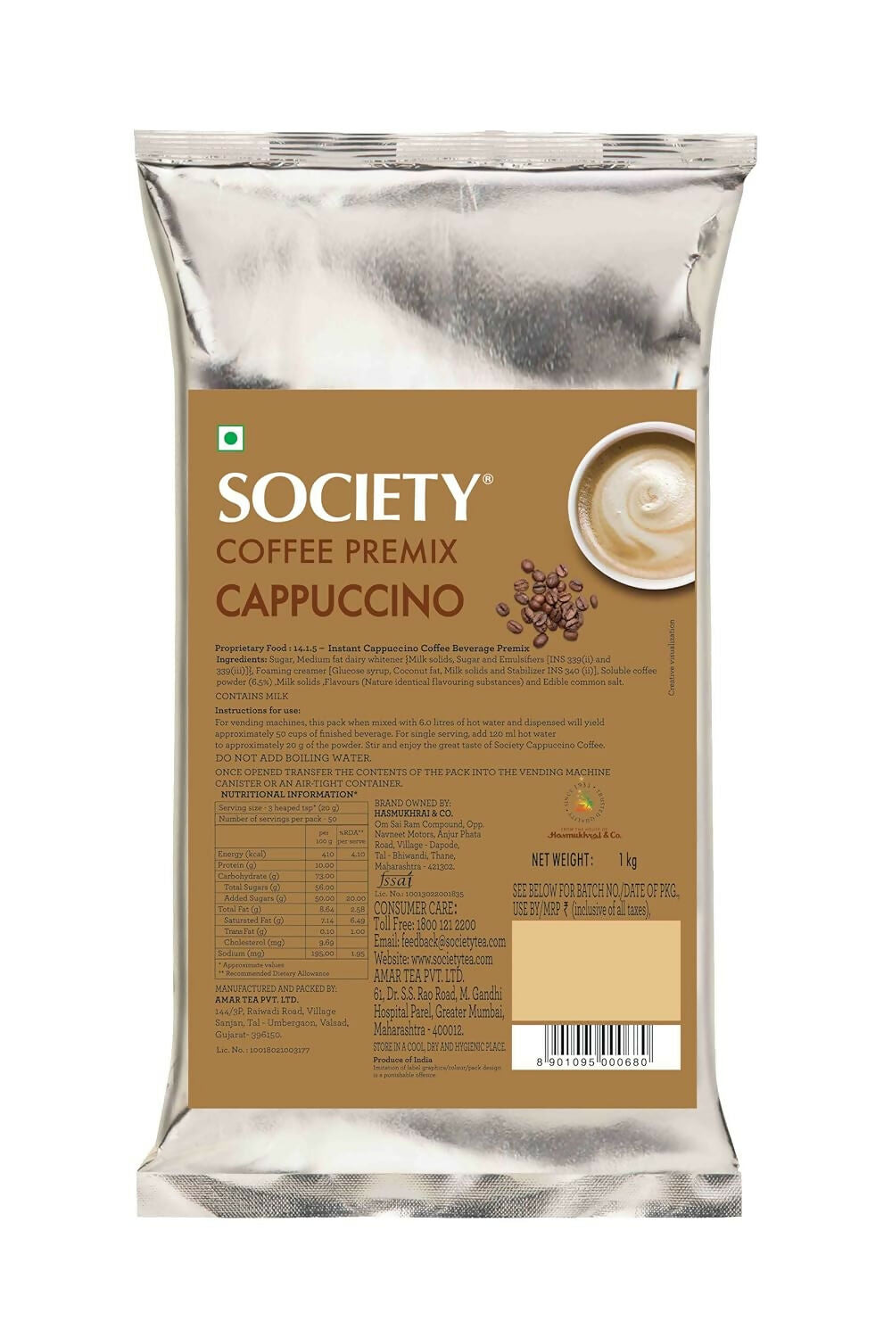 Society Cappuccino Premix Pouch | Grocsy