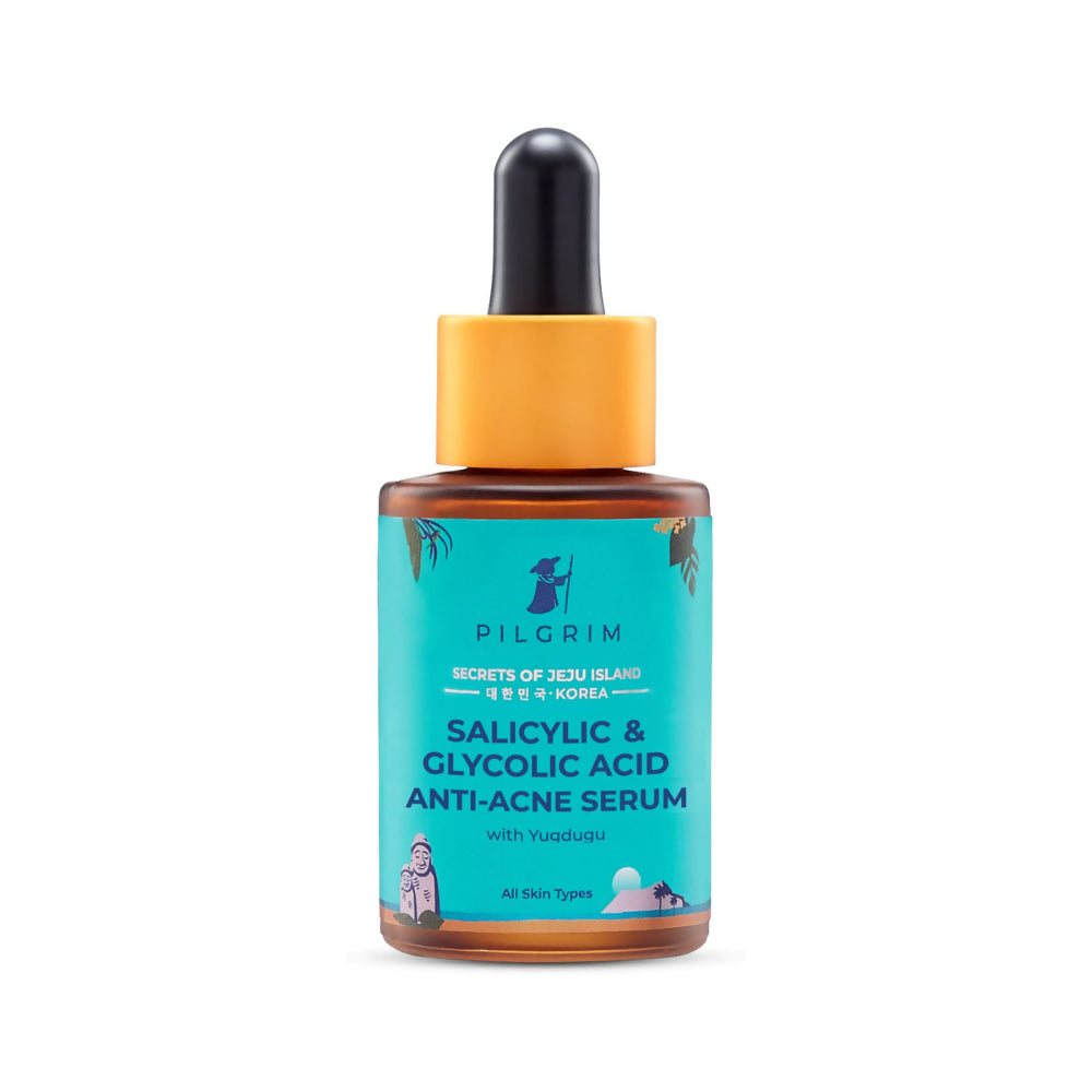 Pilgrim Korean Salicylic Acid 1% + Glycolic Acid 3% Anti Acne Serum For Oily & Acne Prone Skin - Korean Skin Care | Grocsy