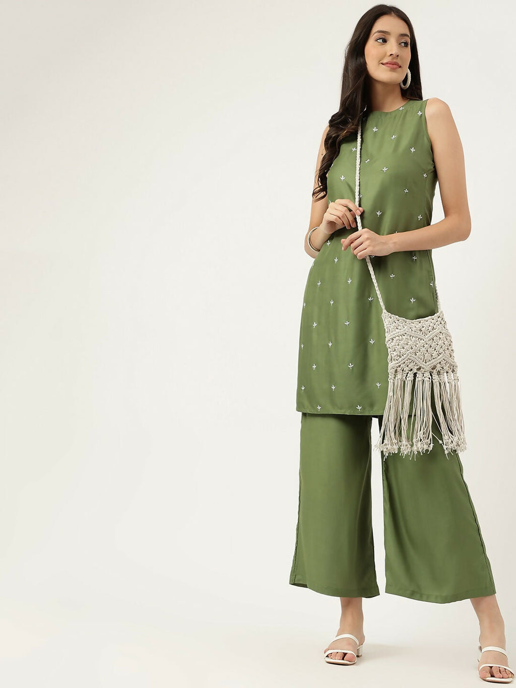 Joban Fashion Green Rayon and Embroidered Work Straight Kurta Bottom Set | Grocsy