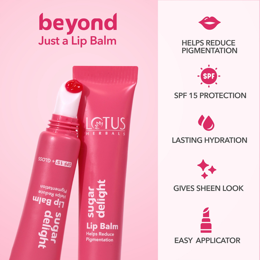 Lotus Herbals Lip Balm With SPF 15 - Sugar Delight | Grocsy