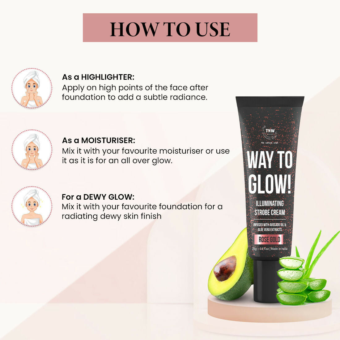 The Natural Wash Way To Glow! Illuminating Strobe Cream - 01 Rose Gold | Grocsy