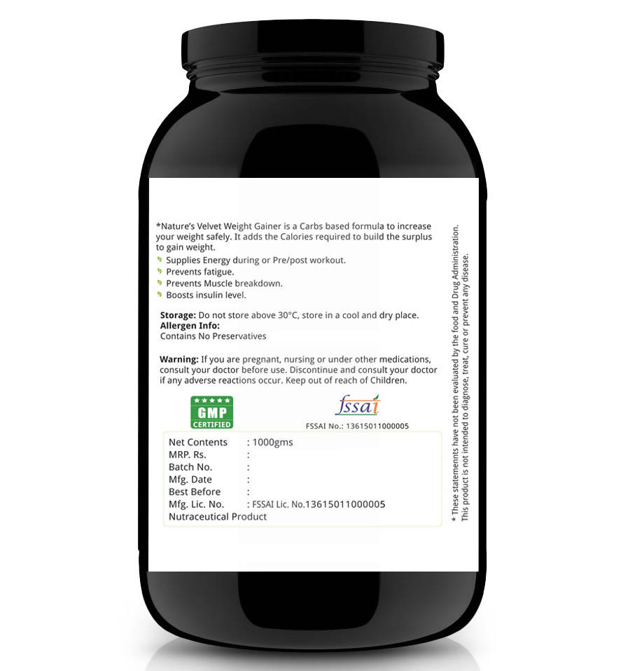 Nature's Velvet Weight Gainer - Chocolate Flavor Powder | Grocsy