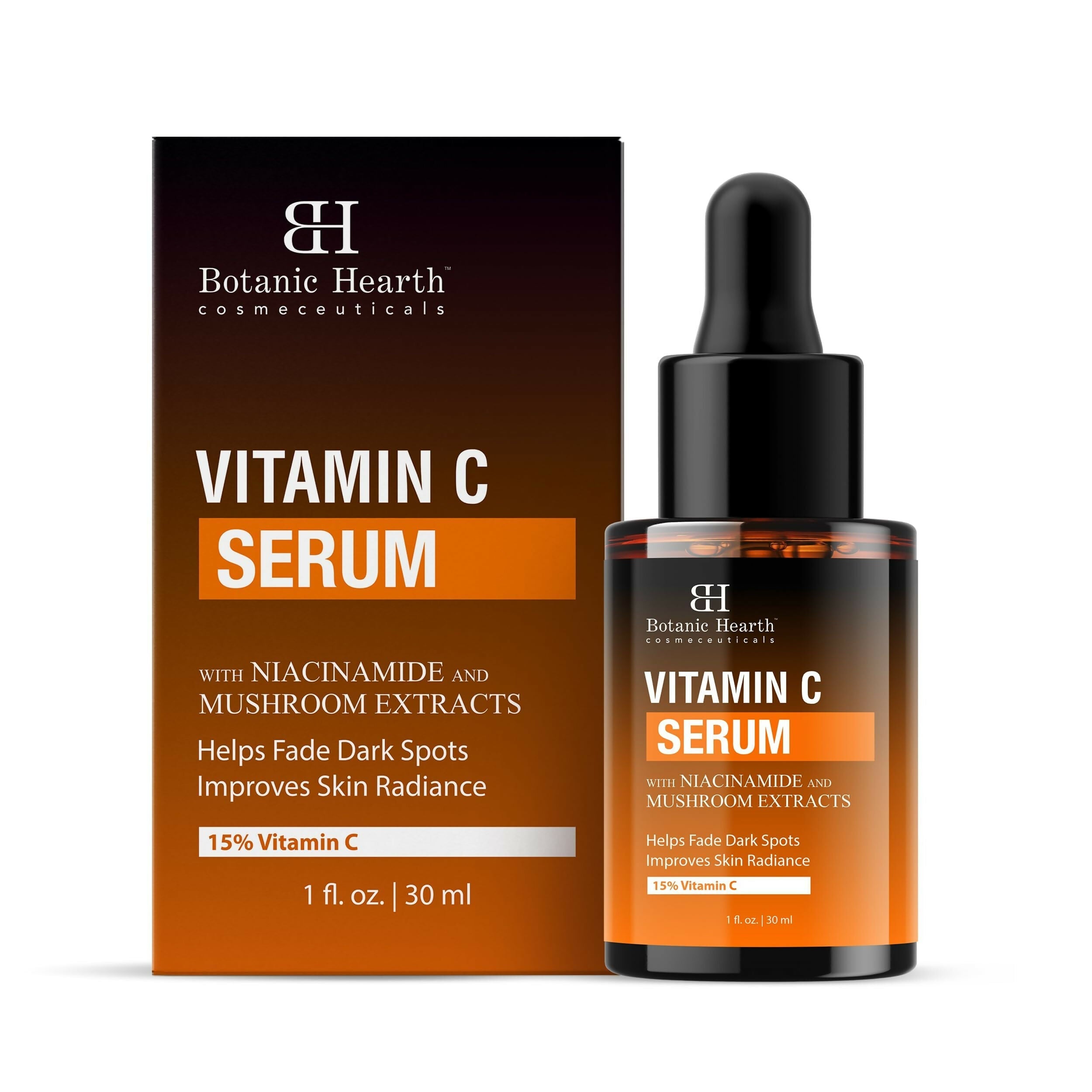 Botanic Hearth 15% Vitamin C Face Serum Targets Dark Spots, Sun Damage, Wrinkles to Brighten & Even Tone Skin | Grocsy