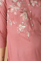 Joban Fashion Rose Gold Cotton Rayon Kurta Set | Grocsy
