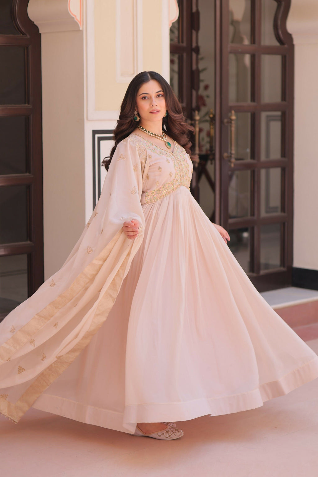 Joban Fashion Chiku Georgette Sequence Embroidery Work Kurta Set | Grocsy
