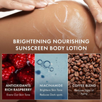 mcaffeine All Skin Brightening SPF 50 PA+++ Sunscreen Body Lotion & Wash Raspberry Combo Kit | Grocsy