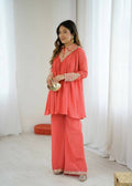 Teeya Creation Fenta Heavy Chinnon Silk Embroidery Work Plazo pair | Grocsy