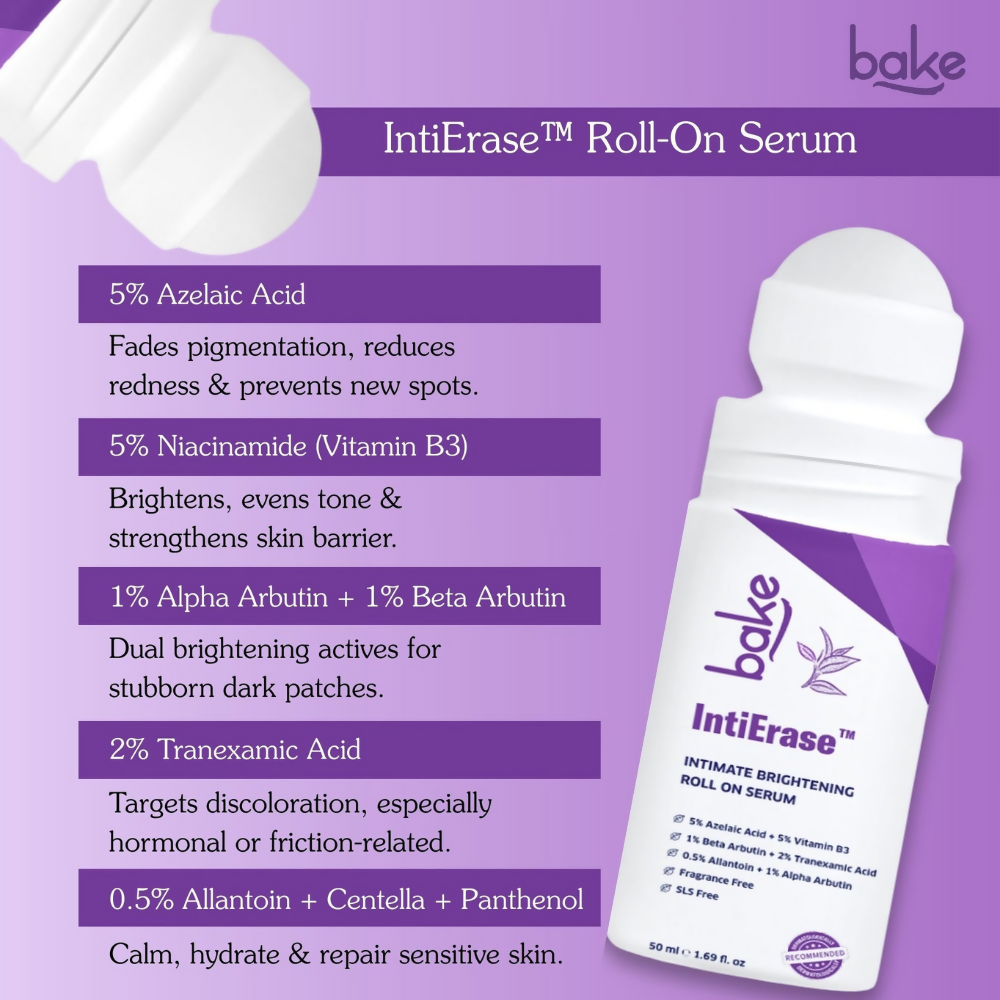 Bake IntiErase™ Intimate Brightening Roll On Serum | Grocsy