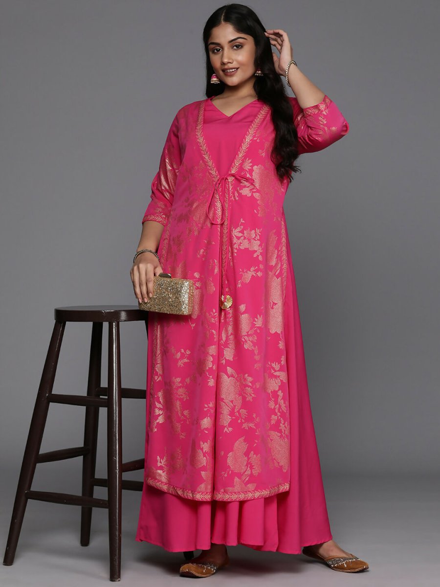 Ahalyaa Women's Traditional wear Ethnic Dress - Pink | Grocsy