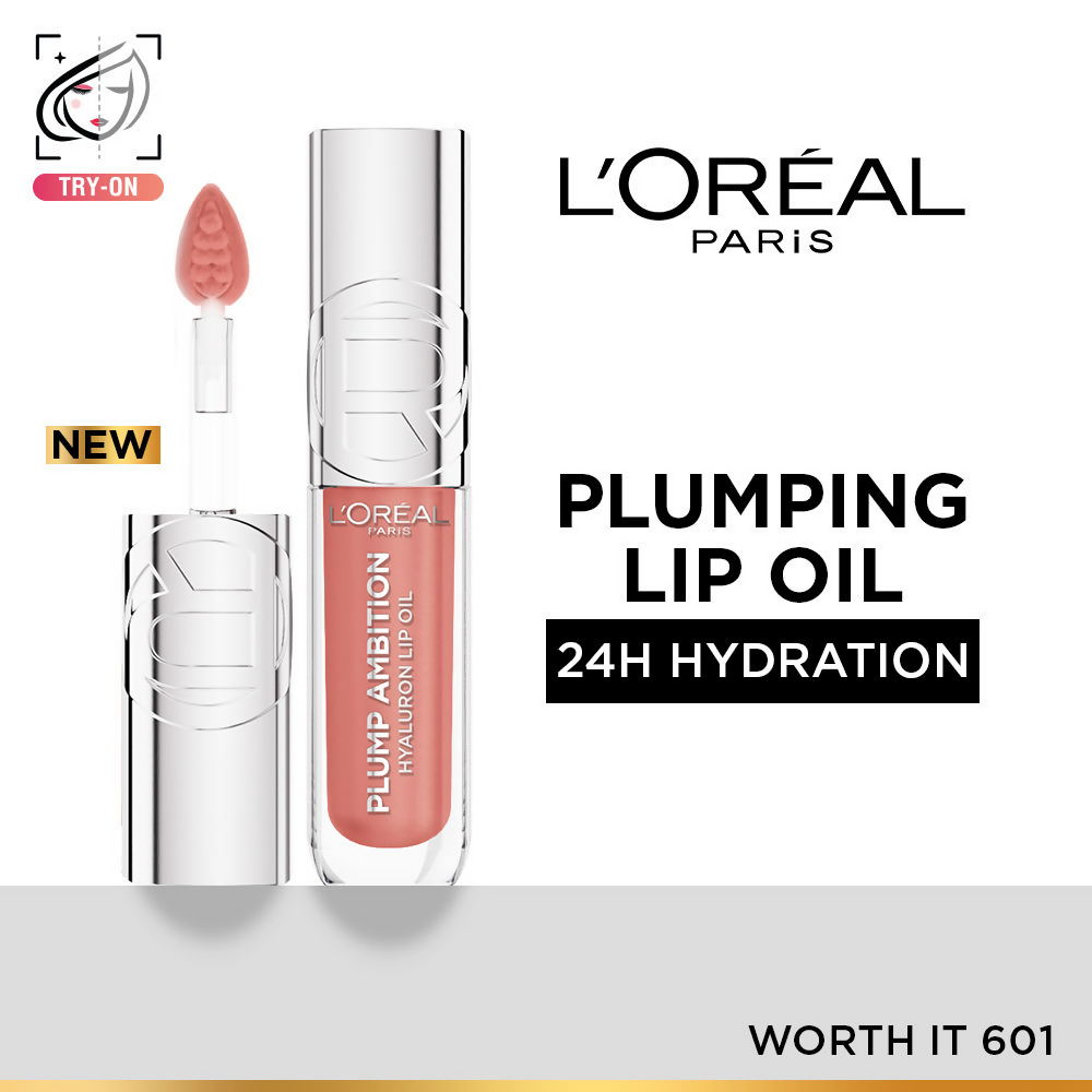 L'Oreal Paris Plump Ambition Hyaluron Lip Oil - 601 Worth It | Grocsy