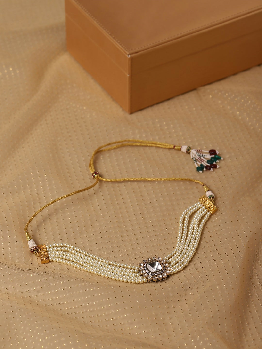 Pearl Kundan Choker- Ruby Raang | Grocsy