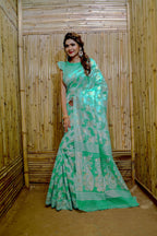 Partywear Designer Rama Jamdani contton Fancy Saree - Starwalk | Grocsy