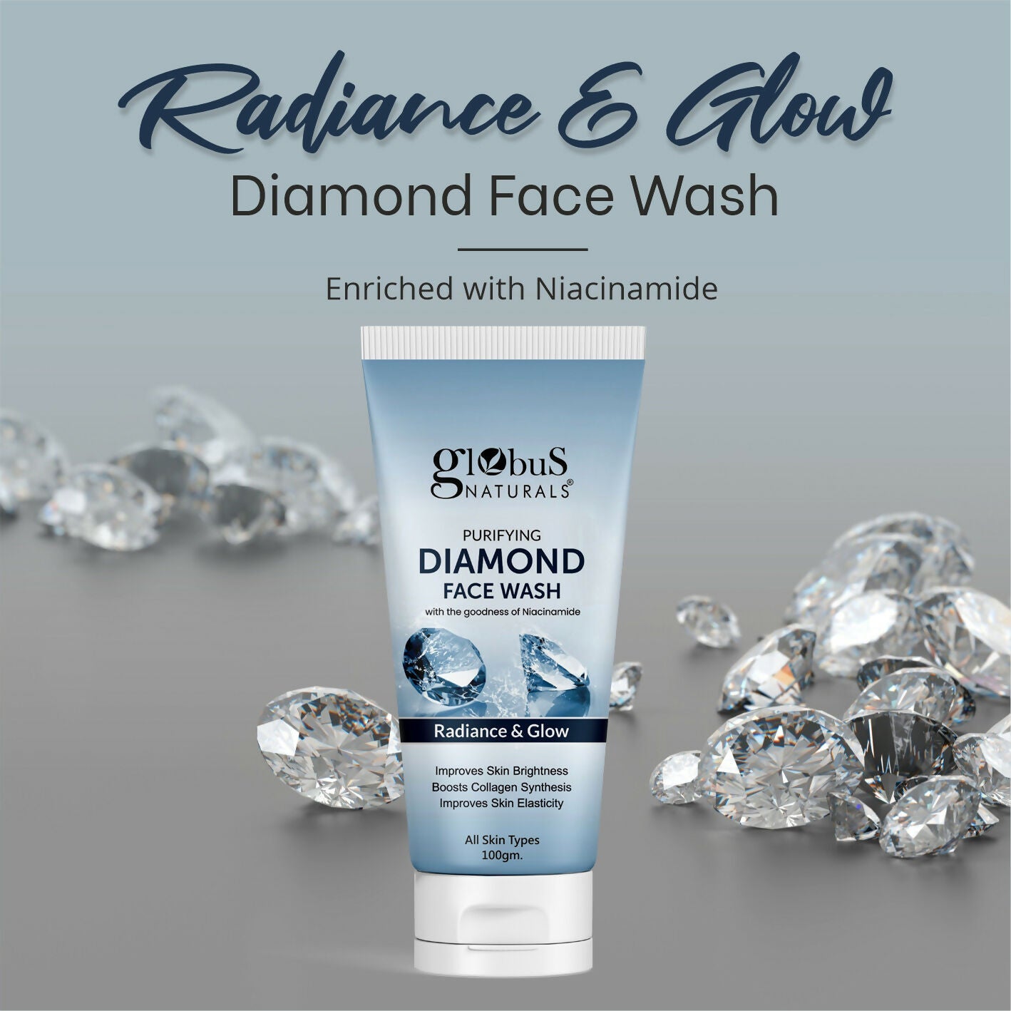 Globus Naturals Revival Diamond Face Wash, Suitable For All Skin Types | Grocsy