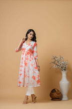 Joban Fashion Peach Tie & Dye Kurta Pant Set | Grocsy