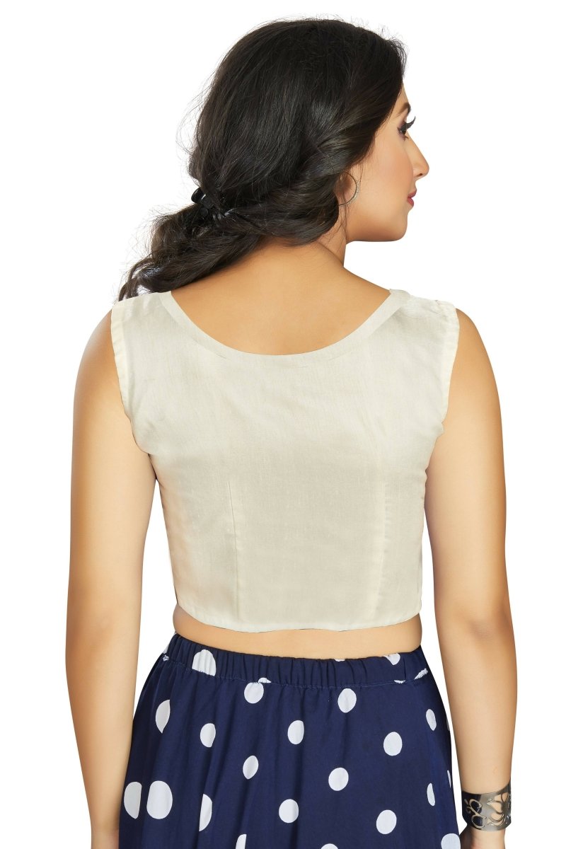 Aastha Fashion Women's Off White Art Silk Designer Traditional Readymade Blouse | Grocsy