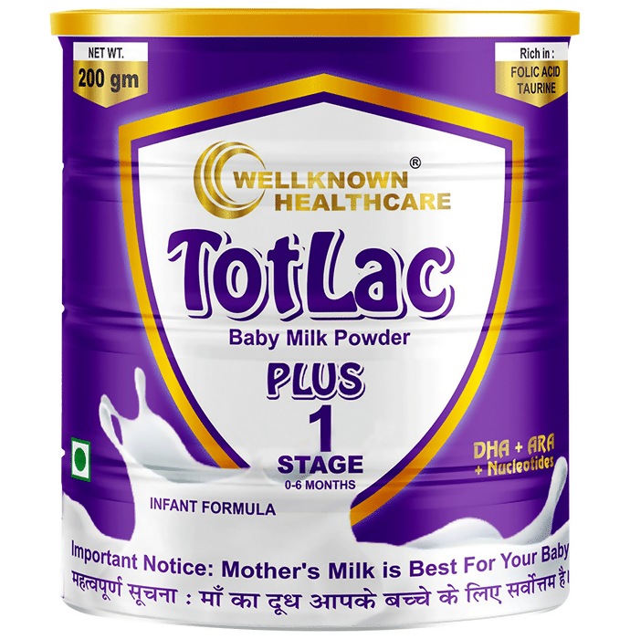 Wellknown Healthcare Totlac Plus Baby Milk Powder Stage 1, Upto 6 Months | Grocsy